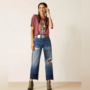 NWT ARIAT Jazmine Tomboy Ultra High Rise Straight Leg Jeans Size 26 US 2